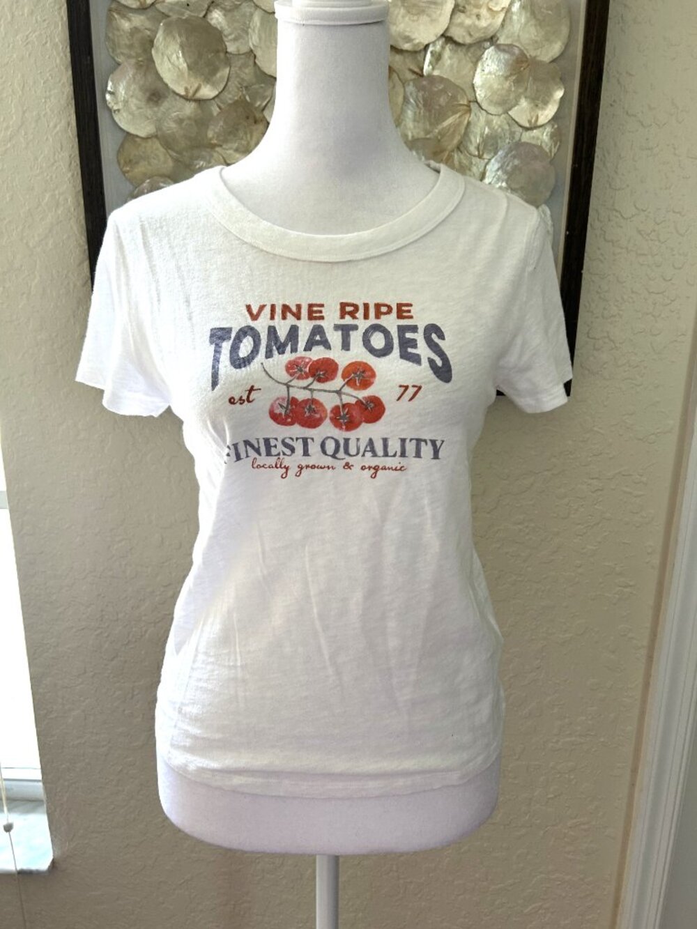 NWOT American Eagle White Vine Tomatoes Graphic TShirt